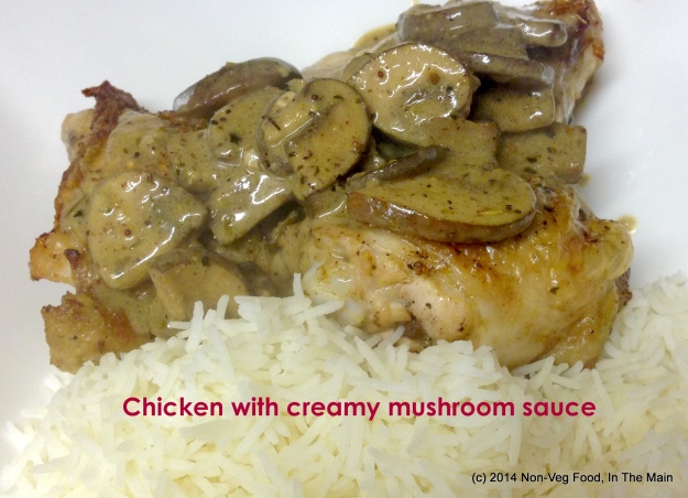 Chicken with creamy mushroom sauce